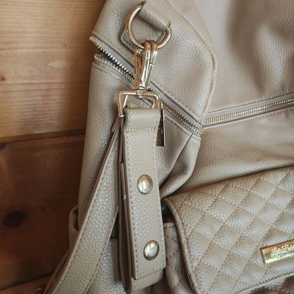 Luli Bebe Diaper Bag Back Pack Vegan Leather Tan ZB4
